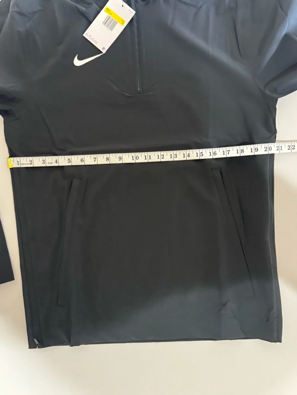 Nike Football Coach's Hooded 1/4 Zip Jacket Black Mens Size Small *MEASUREMENTS* - Picture 3 of 8